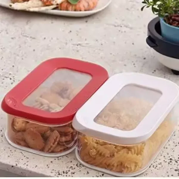 Modern Style 2L Skylight Storage Jar Creative Visual Sealed Plastic Box for Kitchen Food Storage for Nut Biscuit Candy Grain