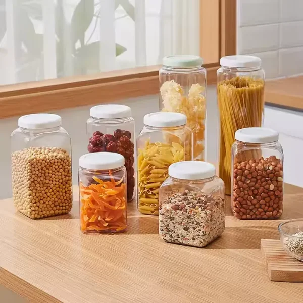 Large Capacity Kitchen Accessories FoodStorage Jar Food Grade Plastic PP Coarse Cereals Storage Bottle Plastic Empty Storage Box