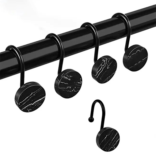 Black bronzed marble hooks