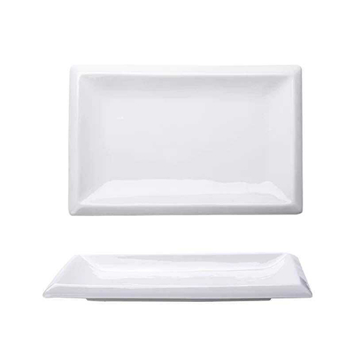 White disposable rectangular plate