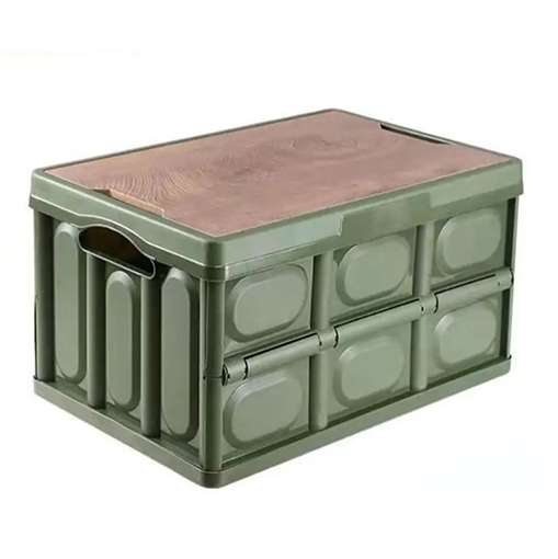 Wooden lid folding box (box and wooden board can be customized logo/can be equipped with insulation layer) 55L