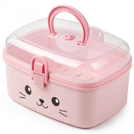 Transparent lid top rabbit layered storage box