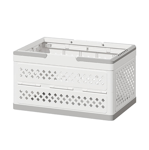 Collapsible plastic grey dirty laundry basket (off-white)