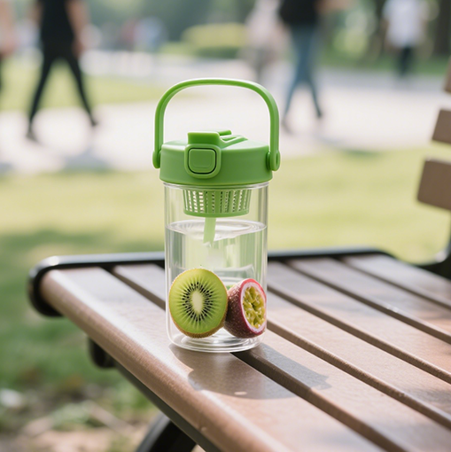 Cup with handle and snap-on lid (small)