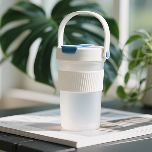 Frosted handle flip lid cup (small)