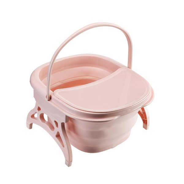 New Foot Tub with Lid, Folding Foot Tub with Roller (16.5L)