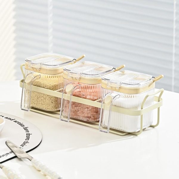 PET wrought iron (3 groups) seasoning box（HYSYA7-6178）