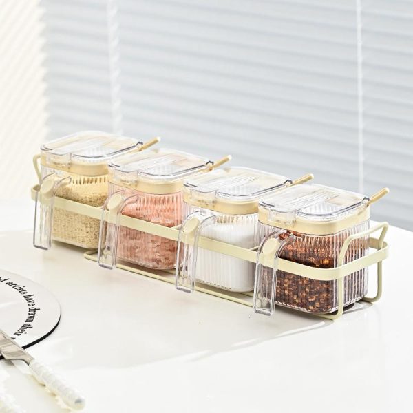PET wrought iron (4 groups) seasoning box（HYSYA7-6179）