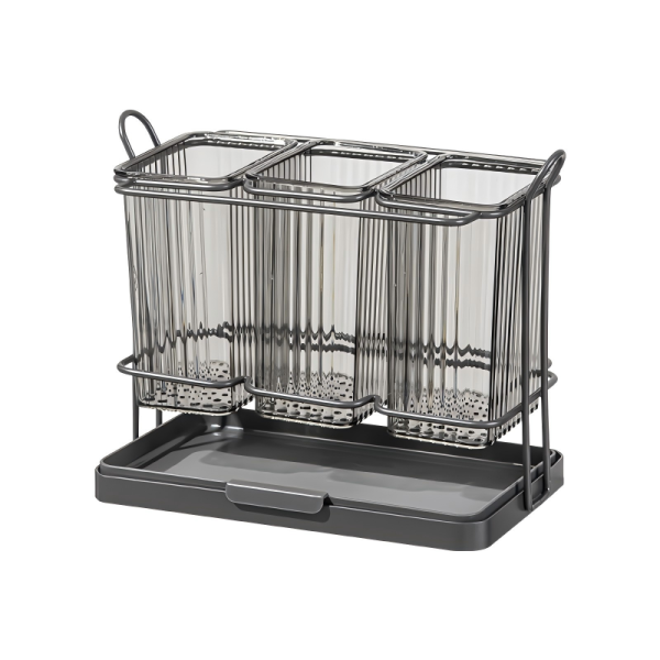 Three-barrel wrought iron chopstick cage（HYSYA7-6207）