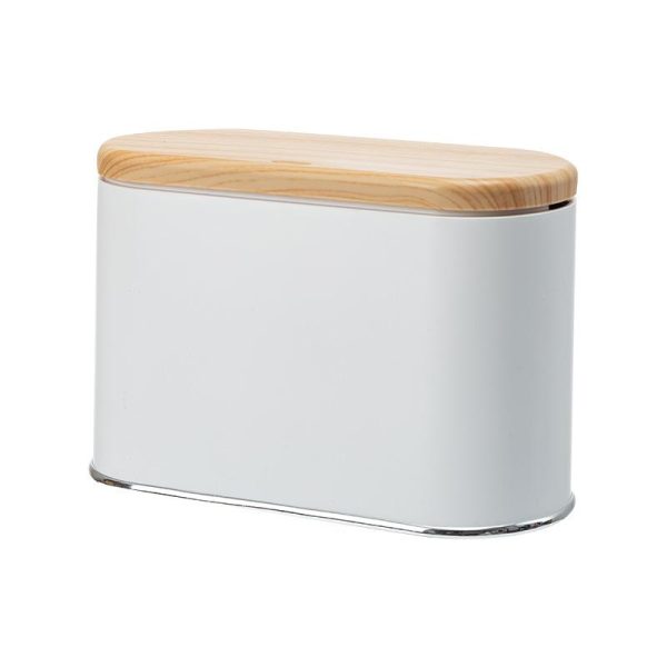 trash can 2L with lid in wood texture(water transfer printing)