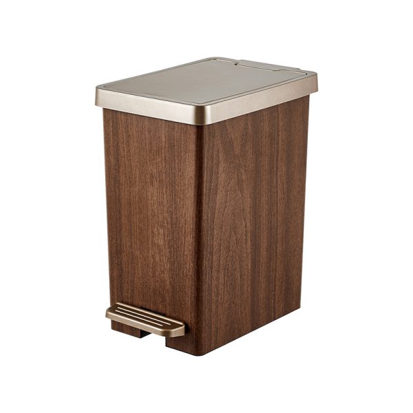 1243 wood grain square foot pedal trash can(HYSYA6-DA1243)