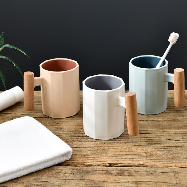 Vertical pattern two-color wooden handle cup(HYSYA7-0761)
