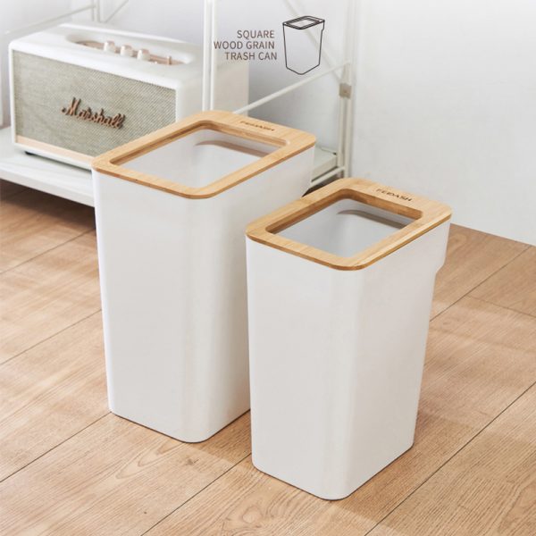 Plastic bin with bamboo ring  10L(HYSYA4-G3870)