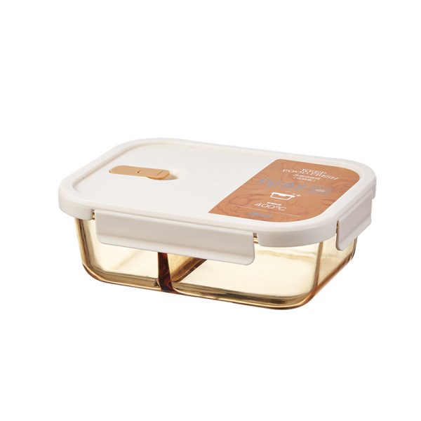 1030mL Chayan Yuese Rectangular Two-Compartment Glass Crisper Box(HYSYA13-1406)