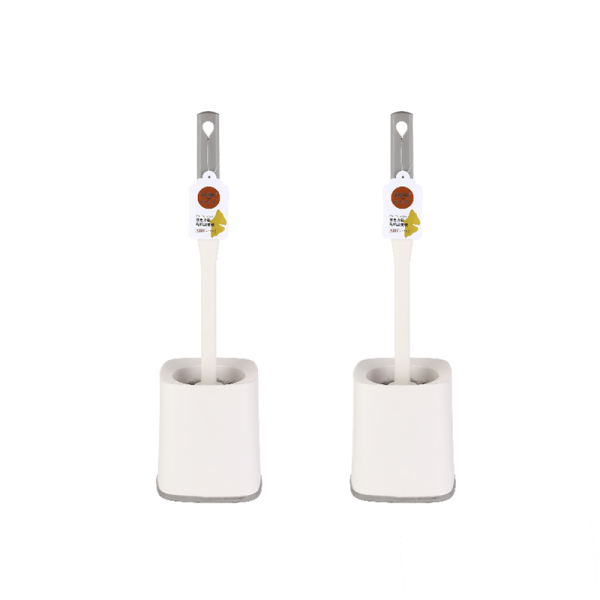 Two-color square toilet brush set