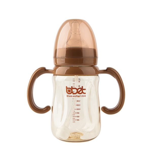 PPSU Medium Mouth Automatic Arc Chocolate Milk Bottle with Handle