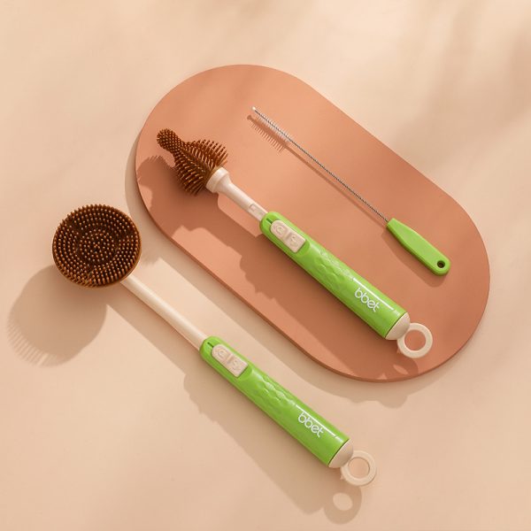 Telescopic straight rod silicone brush set