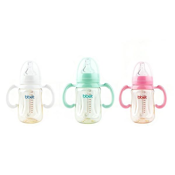 PPSU medium-mouth automatic penguin baby bottle with handle