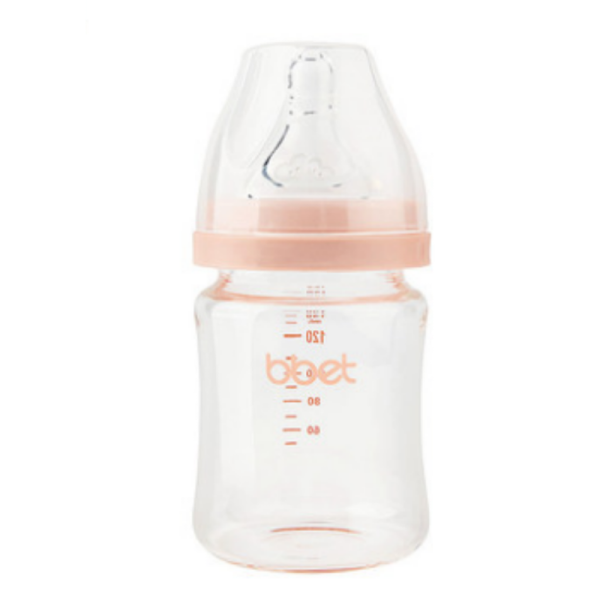 Medium-caliber glass baby bottle made of high borosilicate