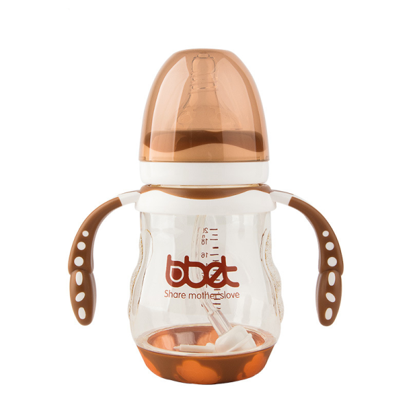 PPSU Automatic Temperature-Sensing Chocolate Baby Bottle with Handle 200ML
