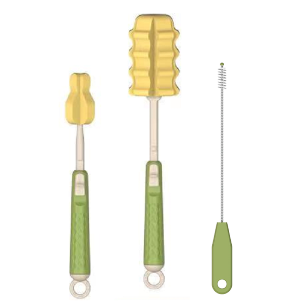 Telescopic straight rod sponge brush set